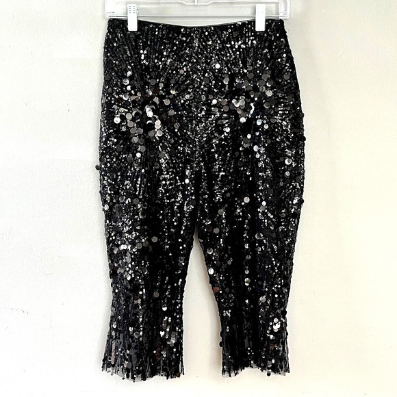 Eliya The Label Sequin Pants Reworked into Shorts DIY Party Clubwear Glam Size S - Picture 1 of 12